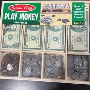 Melissa & Doug Green Play Money Set